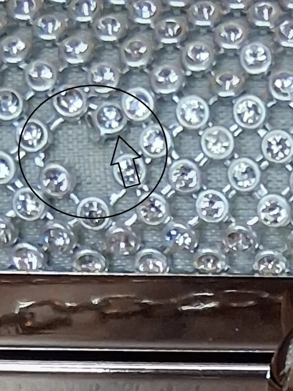 Sparkly Silver Rhinestone Hard Shell Evening Clutch Bag Crossbody Chain